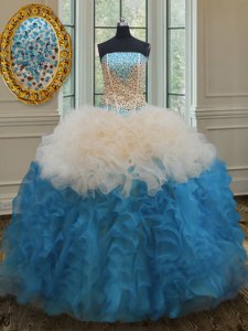La longitud sin mangas del piso que rebordea y las colmenas atan para arriba el vestido dulce 16 con multicolor