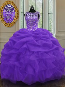 Pick ups longitud de piso berenjena púrpura dulce 16 vestidos cucharada sin mangas hasta encaje