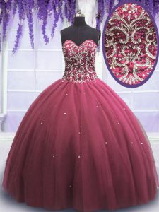 Vestidos de baile modesta de la longitud del piso sin mangas de color rosa dulce 16 vestido de quinceañera hasta encaje