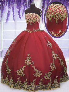 Longitud del piso de los vestidos de bola sin mangas de color rojo coral quinceanera vestidos de cremallera