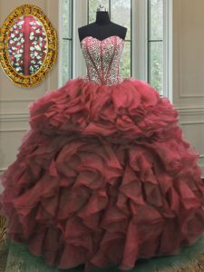 Longitud del piso de los vestidos de bola sin mangas de color rosa dulce 16 vestidos de encaje