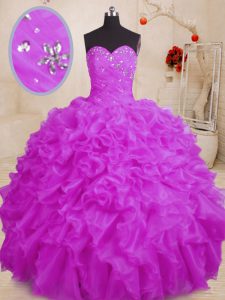 Extravagante púrpura vestidos de quinceañera balón militar y dulce 16 y quinceanera y para con rebordear y volantes cariño sin mangas encaje hasta
