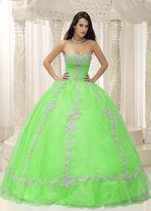 Verde Dulceheart Y Beaded Decorate para 2015 Vestido De Quinceañera